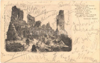 1901 Zalaszántó, Tátika várrom, Kisfaludy Sándor versével. Kiadja Mérei Ignác 40. sz.