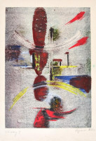 Agonás Miklós: Feszültség II. Szita, papír. Jelzett. 35x25 cm