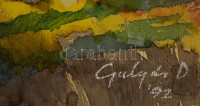 Gulyás Dénes (1927-2003): Lovasok. Olaj, farost, jelzett, 60×60 cm