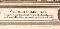 1738 Wilhelm Friedrich - Frigyes Vilmos (1685-1723) porosz herceg rézmetszetű portréja. / Copper plate engraving Drawing by Nunzer, Andreas, Engraving: Fillisch, Johann Christoph 23x36 cm