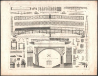 cca 1850 Hidak tervrajzai, 4 db metszet, Henry Winkles, 24x31 cm