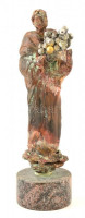 Marosits István (1943-?): Figura gömb formákkal, bronz, gránit talapzaton, jelzett, m: 23,5 cm