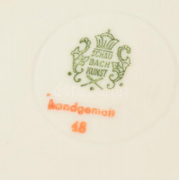 Schaubachkunst porcelán váza, kézzel festett, jelzett, kopásnyomokkal, m: 21,5 cm