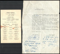 cca 1937-1948 Tanamár János bokszoló német nyelvű szerződése + 2 db nyomtatvány