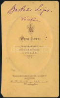 cca 1870 Gyula, Weisz Lipót fényképészeti műtermében készült, vizitkártya méretű, dombor nyomott, feliratozott vintage fotó, a Vésztő-i illetőségű Bakats Lajosról, 10,5x6,5 cm