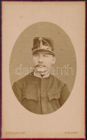 cca 1880 Katonaportré, keményhátú fotó, 10×6 cm