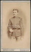 cca 1880 Katona portréja, keményhátú fotó, levágva, 10,5×6 cm