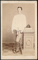 cca 1860-1865 Katonaportré, keményhátú fotó Lafrachini műterméből, 10×6,5 cm