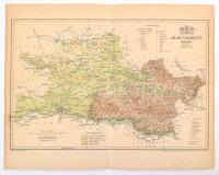 1893 Arad vármegye térképe, tervezte: Gönczy Pál,  Pallas Nagy Lexikona, Bp., Posner, 23x29 cm
