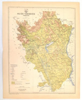 1893 Fejér vármegye térképe, tervezte: Gönczy Pál,  Pallas Nagy Lexikona, Bp., Posner, 30x24 cm