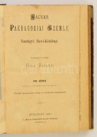 1887 Magyar Paedagogiai Szemle. VIII. kötet. Tanügyi havi-közlöny. Szerk. és kiadja: Rill József. Bp.,1887, Magyar Paedagogiai Szemle, 2+382 p.+12 t.(Fénnyomatú arcképek) Átkötött félvászon-kötés, kopott, foltos borítóval.