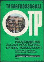 cca 1960 OTP Takarékossággal és kedvezményes állami kölcsönnel építsen házat, reklámos villamosplakát, Bp. Offset-ny., 23,5x16,5 cm