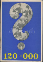 1966 120-000? Színházak Központi Jegyirodája reklámos villamosplakátja, Bp. Ságvári-ny., 24x16 cm