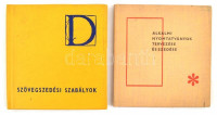 2 db minikönyv:Horváth János: Szövegszedési szabályok. Bp., 1971, Franklin. Kemény-kötésben. +Horváth János: Alkalmi nyomtatványok tervezése és szedése. Bp.,1969, Zrínyi. Egészvászon-kötésben. A szerző által dedikált.