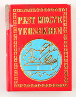 Pest megye versekben. Szerk.: Baranyi Ferenc. Bp.,1975, Pest Megyei Tanács Közművelődési Bizottsága, (Egyetemi-ny.) Kiadói aranyozott műbőr-kötés, a gerincen kopásnyomokkal. Készült 1200 példányban,ebből 500 piros és 500 fekete