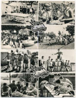 1919-1957 KISZ Önkéntes Ifjúsági Tábor; Képzőművészeti Alap Kiadóvállalat / Hungarian Young Communist League, propaganda - 2 db képeslap / 2 modern postcards
