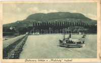 1928 Badacsony, látkép a 'Kisfaludy' gőzhajóval, magyar zászló (fl)