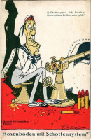 Berezelt brit matróz / Hosenboden mit Schottensystem. Neuheit der englischen Marine: Schottensystem, siehe Brockhaus Konversations-Lexikon unter 'Sch' /  Novelty of the English Navy. British coward mariner humour s: P. Sittel