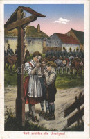 1916 Gott schütze die Unsrigen! / WWI Austro-Hungarian K.u.K. military, prayer. M.M.S.W. III/2. (tear)