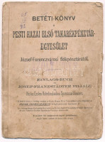 1913-1918. 'Pesti Hazai Első Takarékpénztár-Egyesület József-Ferenczvárosi fiókpénztár' betét könyve, bejegyzésekkel