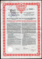 1914. 'Budapest Székesfőváros' 4 1/2%-os Kötelezvény bemutatóra 480K-ról sorszámkövetők (8x), magyar és német nyelven, szárazpecséttel, felülbélyegzésekkel, szelvényekkel T:III