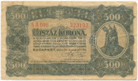 1923. 500K nyomdahely jelölés nélkül T:IIIAdamo K34
