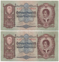 1932. 50P (2x) sorszámkövetők T:I egyiken apró fo.Adamo P14