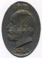 Beck Ö. Fülöp (1873-1945) DN 'Emile Zola' lemezplakett, akasztásra szolgáló lyukakkal (40x58mm) T:2