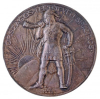 Berán Lajos (1882-1943) 1926. 'Országos Testnevelési Tanács' ezüstözött Br érem (60mm) T:2