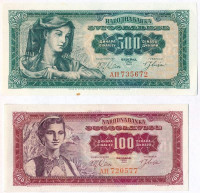 Jugoszlávia 1963. 100D + 500D T:I,IIYugoslavia 1963. 100 Dinara + 500 Dinara C:UNC,XF