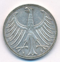 NSZK 1969G 5M Ag T:2 FRG 1969G 5 Mark Ag C:XFKrause KM#112.1