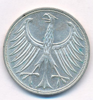 NSZK 1972F 5M Ag T:2,2- FRG 1972F 5 Mark Ag C:XF,VFKrause KM#112.1