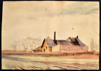 Jeney Zoltán (1899-?): Zugló, 1949. Akvarell, papír, jelzett, lap apró foltokkal, 30×42 cm