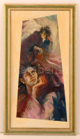 Kopek Rita (1952-): Emlék. Olaj,  farost, jelzett, keretben, 30×60 cm