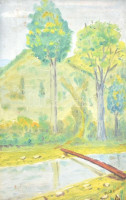 Onódi B jelzéssel. Dombos táj. Olaj, vászon, 45,5x29,5 cm