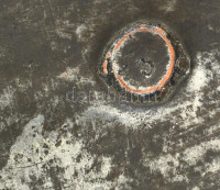 XIX. sz: Antik réz lábos fedővel 2 db kis méretű d:12 cm, 15 cm