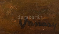 Vaszary jelzéssel: Virágcsendélet. Olaj, karton, sérült fakeretben 36x47 cm