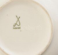 Drasche, kézzel festett festett porcelán bonbonnier, kopott, jelzett, d: 11cm