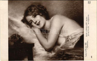 Sur L'Oreiller (étude). Salon d'Hiver 1912. A. Noyer Paris / Erotic nude lady art postcard s: L. Muraton