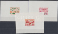 1964 Tokiói olimpia sor vágott blokkformában Mi 623 B-625 B