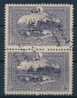 1921 Mi 761 II pár kettős felülnyomással / pair with double overprint