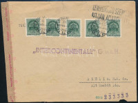 1942 Cenzúrázott levél 5 db Templom 8f bérmentesítéssel, levélszekrény útján Berlinbe
