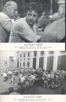 cca 1989 előtti ,,Az élet szép' című szovjet - olasz film jelenetei és szereplői, 5 db produkciós filmfotó (vitrinfotó, lobbyfotó) nyomdatechnikával sokszorosítva kartonpapírra, egyoldalas nyomással, a használatból eredő