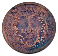1869KB 1kr Cu 'Angyalos címer' T:F patinaAdamo M4.1