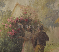 Ács Ágoston (1889-1947): Szerelmesek. Olaj, vászon, jelezve jobbra lent. Javított. Fakeretben, 60×80,5 cm. / oil on canvas, signed, restored, framed