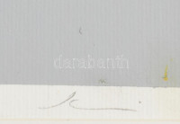 Halmi-Horváth István (1973-): Cím nélkül (170804.). Akril, papír, jelzett. Üvegezett fakeretben. 18×39,5 cm / Acrylic on paper, signed. Framed.